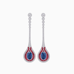 Load image into Gallery viewer, Ottoman Style Tulip Earrings Oval Mounting with Diamond and Gemstone - Shahin Jewelry