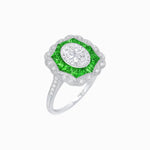 Load image into Gallery viewer, Oval - Cut Art Deco Floral Radiance Ring - Shahin Jewelry