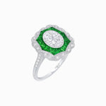 Load image into Gallery viewer, Oval - Cut Art Deco Floral Radiance Ring - Shahin Jewelry