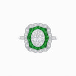 Load image into Gallery viewer, Oval - Cut Art Deco Floral Radiance Ring - Shahin Jewelry