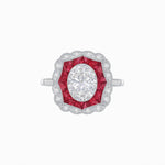 Load image into Gallery viewer, Oval - Cut Art Deco Floral Radiance Ring - Shahin Jewelry