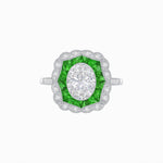 Load image into Gallery viewer, Oval - Cut Art Deco Floral Radiance Ring - Shahin Jewelry
