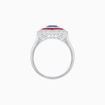 Load image into Gallery viewer, Oval-Cut Art Deco Floral Radiance Ring with Diamond and Gemstone - Shahin Jewelry