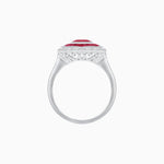 Load image into Gallery viewer, Oval-Cut Art Deco Floral Radiance Ring with Diamond and Gemstone - Shahin Jewelry