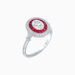 Load image into Gallery viewer, Oval Cut Center Stone Double Halo Ring Mounting with French Cut Gemstone Accents - Shahin Jewelry