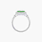 Load image into Gallery viewer, Oval Cut Center Stone Double Halo Ring Mounting with French Cut Gemstone Accents - Shahin Jewelry