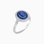 Load image into Gallery viewer, Oval Cut Center Stone Double Halo Ring Mounting with French Cut Gemstone Accents - Shahin Jewelry