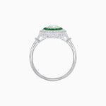 Load image into Gallery viewer, Oval Cut Center Stone Double Halo Ring Mounting with French Cut Gemstone Accents - Shahin Jewelry