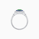 Load image into Gallery viewer, Oval Cut Center Stone Double Halo Ring Mounting with French Cut Gemstone Accents - Shahin Jewelry