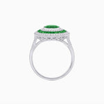 Load image into Gallery viewer, Oval Gemstone Triple Halo Ring - Shahin Jewelry