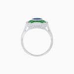 Load image into Gallery viewer, Oval Shape Art Deco Inspired Ring with Gemstone - Shahin Jewelry