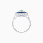 Load image into Gallery viewer, Oval Shape Art Deco Inspired Ring with Gemstone - Shahin Jewelry