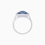 Load image into Gallery viewer, Oval Shape Art Deco Inspired Ring with Gemstone - Shahin Jewelry
