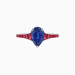Load image into Gallery viewer, Pear - Shape Center Stone Mounting Ring with Channel - Set Accents - Shahin Jewelry