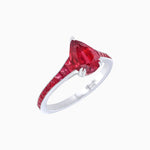 Load image into Gallery viewer, Pear - Shape Center Stone Mounting Ring with Channel - Set Accents - Shahin Jewelry