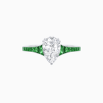 Load image into Gallery viewer, Pear - Shape Center Stone Mounting Ring with Channel - Set Accents - Shahin Jewelry
