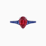 Load image into Gallery viewer, Pear - Shape Center Stone Mounting Ring with Channel - Set Accents - Shahin Jewelry