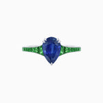 Load image into Gallery viewer, Pear - Shape Center Stone Mounting Ring with Channel - Set Accents - Shahin Jewelry
