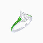 Load image into Gallery viewer, Pear - Shape Center Stone Mounting Ring with Channel - Set Accents - Shahin Jewelry