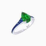 Load image into Gallery viewer, Pear - Shape Center Stone Mounting Ring with Channel - Set Accents - Shahin Jewelry
