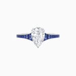 Load image into Gallery viewer, Pear - Shape Center Stone Mounting Ring with Channel - Set Accents - Shahin Jewelry