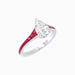 Load image into Gallery viewer, Pear - Shape Center Stone Mounting Ring with Channel - Set Accents - Shahin Jewelry