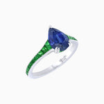 Load image into Gallery viewer, Pear - Shape Center Stone Mounting Ring with Channel - Set Accents - Shahin Jewelry