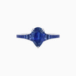 Load image into Gallery viewer, Pear - Shape Center Stone Mounting Ring with Channel - Set Accents - Shahin Jewelry