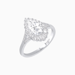 Load image into Gallery viewer, Pear - Shaped Halo Engagement Ring Mounting with Baguette & Round Diamonds - Shahin Jewelry