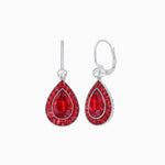 Load image into Gallery viewer, Pear-Shaped Halo Gemstone and Diamond Mounting Earrings - Shahin Jewelry