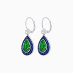 Load image into Gallery viewer, Pear-Shaped Halo Gemstone and Diamond Mounting Earrings - Shahin Jewelry