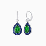 Load image into Gallery viewer, Pear-Shaped Halo Gemstone and Diamond Mounting Earrings - Shahin Jewelry