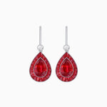 Load image into Gallery viewer, Pear-Shaped Halo Gemstone and Diamond Mounting Earrings - Shahin Jewelry