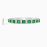 Load image into Gallery viewer, Princess Cut Channel Set Sapphire and Baguette Diamond Ring Band - Shahin Jewelry