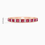 Load image into Gallery viewer, Princess Cut Channel Set Tsavorite and Baguette Diamond Ring Band - Shahin Jewelry