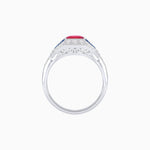 Load image into Gallery viewer, Princess - Cut Engagement Ring Mounting with Diamond Accents and Geometric Design - Shahin Jewelry