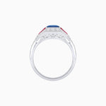 Load image into Gallery viewer, Princess - Cut Engagement Ring Mounting with Diamond Accents and Geometric Design - Shahin Jewelry