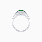 Load image into Gallery viewer, Princess - Cut Engagement Ring Mounting with Diamond Accents and Geometric Design - Shahin Jewelry