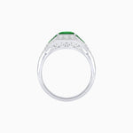 Load image into Gallery viewer, Princess - Cut Engagement Ring Mounting with Diamond Accents and Geometric Design - Shahin Jewelry