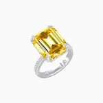 Load image into Gallery viewer, Radiant Emerald - Cut Gemstone Statement Ring - Shahin Jewelry