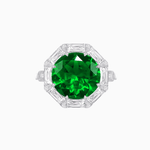 Load image into Gallery viewer, Round Center Stone Ring Mounting with Octagonal Diamond Halo - Shahin Jewelry