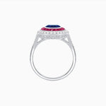 Load image into Gallery viewer, Round Cut Center Stone Double Halo Ring Mounting with French Cut Gemstone Accents - Shahin Jewelry