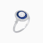Load image into Gallery viewer, Round Cut Center Stone Double Halo Ring Mounting with French Cut Gemstone Accents - Shahin Jewelry