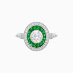 Load image into Gallery viewer, Round Cut Center Stone Double Halo Ring Mounting with French Cut Gemstone Accents - Shahin Jewelry