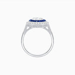 Load image into Gallery viewer, Round Cut Center Stone Double Halo Ring Mounting with French Cut Gemstone Accents - Shahin Jewelry