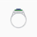 Load image into Gallery viewer, Round Cut Center Stone Double Halo Ring Mounting with French Cut Gemstone Accents - Shahin Jewelry