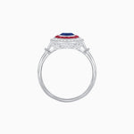Load image into Gallery viewer, Round Cut Center Stone Double Halo Ring Mounting with French Cut Gemstone Accents - Shahin Jewelry