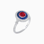 Load image into Gallery viewer, Round Cut Center Stone Double Halo Ring Mounting with French Cut Gemstone Accents - Shahin Jewelry