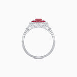 Load image into Gallery viewer, Round Cut Center Stone Double Halo Ring Mounting with French Cut Gemstone Accents - Shahin Jewelry
