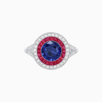 Load image into Gallery viewer, Round Cut Center Stone Double Halo Ring Mounting with French Cut Gemstone Accents - Shahin Jewelry